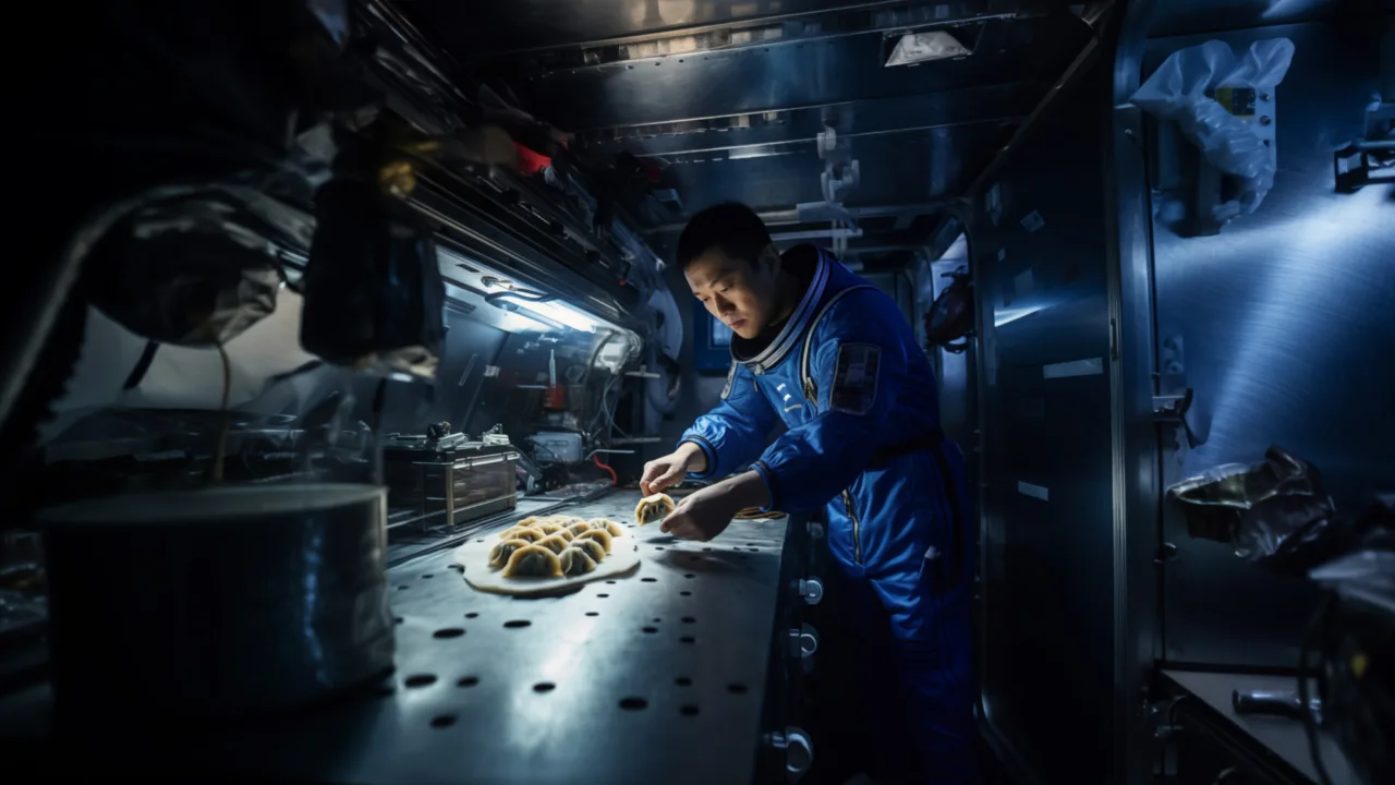 V3midjourney young chinese astronaut in blue dark blue boiler s 8056d287 57a3 4fe5 96ed b3c429677e46b
